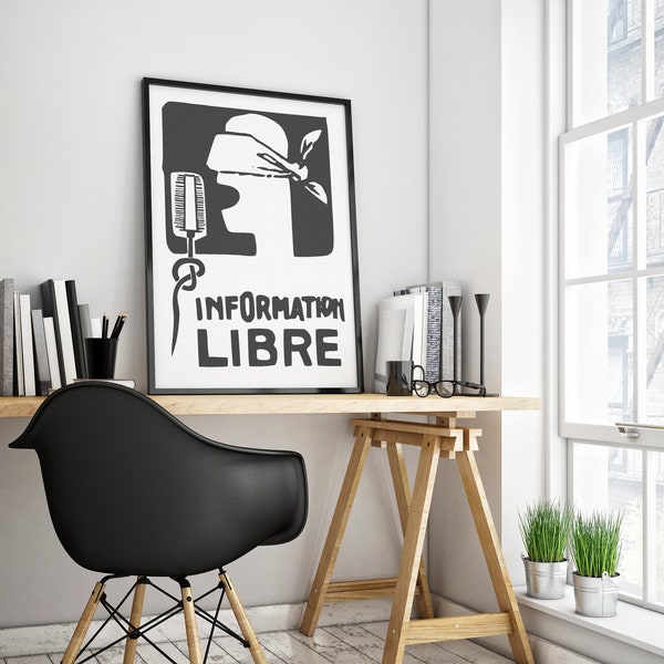 Information Libre Mai 68 Paris Student Riot Protest Digital Poster Print Wall Art