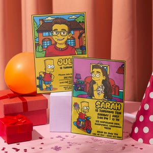 Custom Cartoon Birthday Invitation: Personalized Digital Party Invite image 1