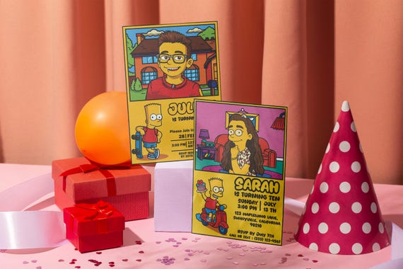 Custom Cartoon Birthday Invitation: Personalized Digital Party Invite