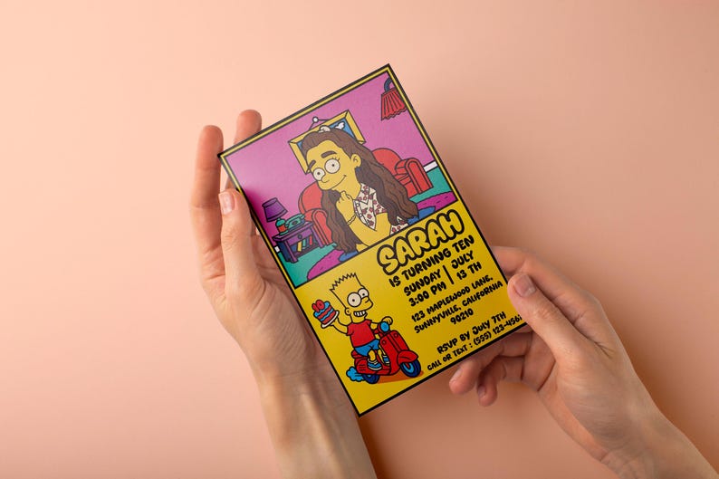 Custom Cartoon Birthday Invitation: Personalized Digital Party Invite image 6