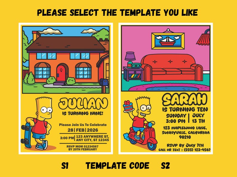 Custom Cartoon Birthday Invitation: Personalized Digital Party Invite image 7