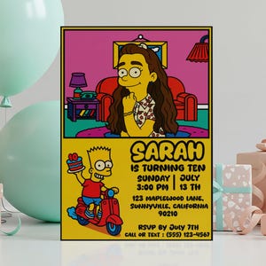 Custom Cartoon Birthday Invitation: Personalized Digital Party Invite image 3