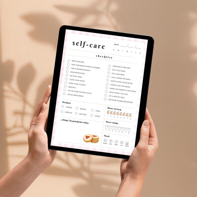 Pink Self Care Tracker for Homemakers & Stay-at-home Moms | Digital ...