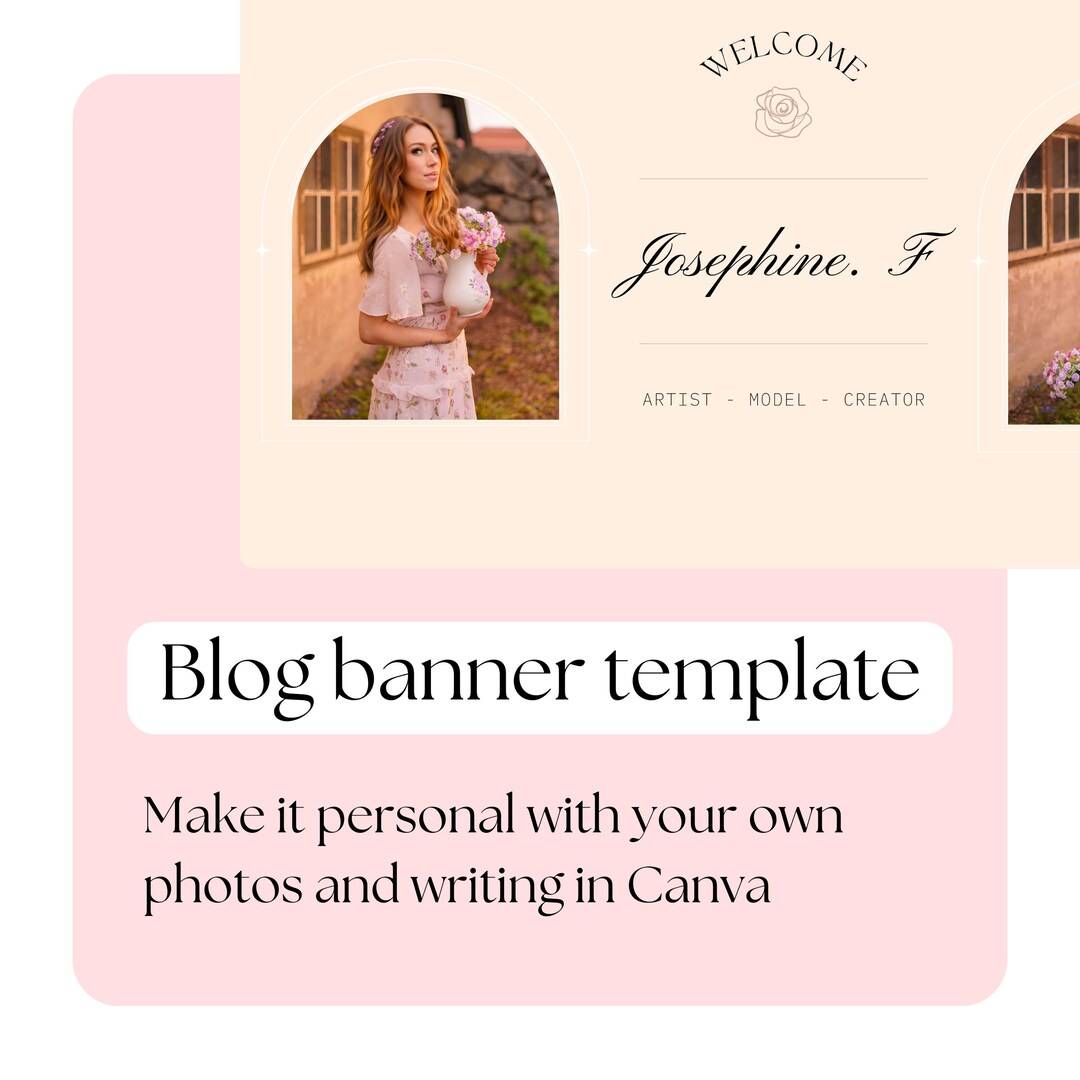 Editable Website Banner Template | Minimalistic Feminine Canva Header ...