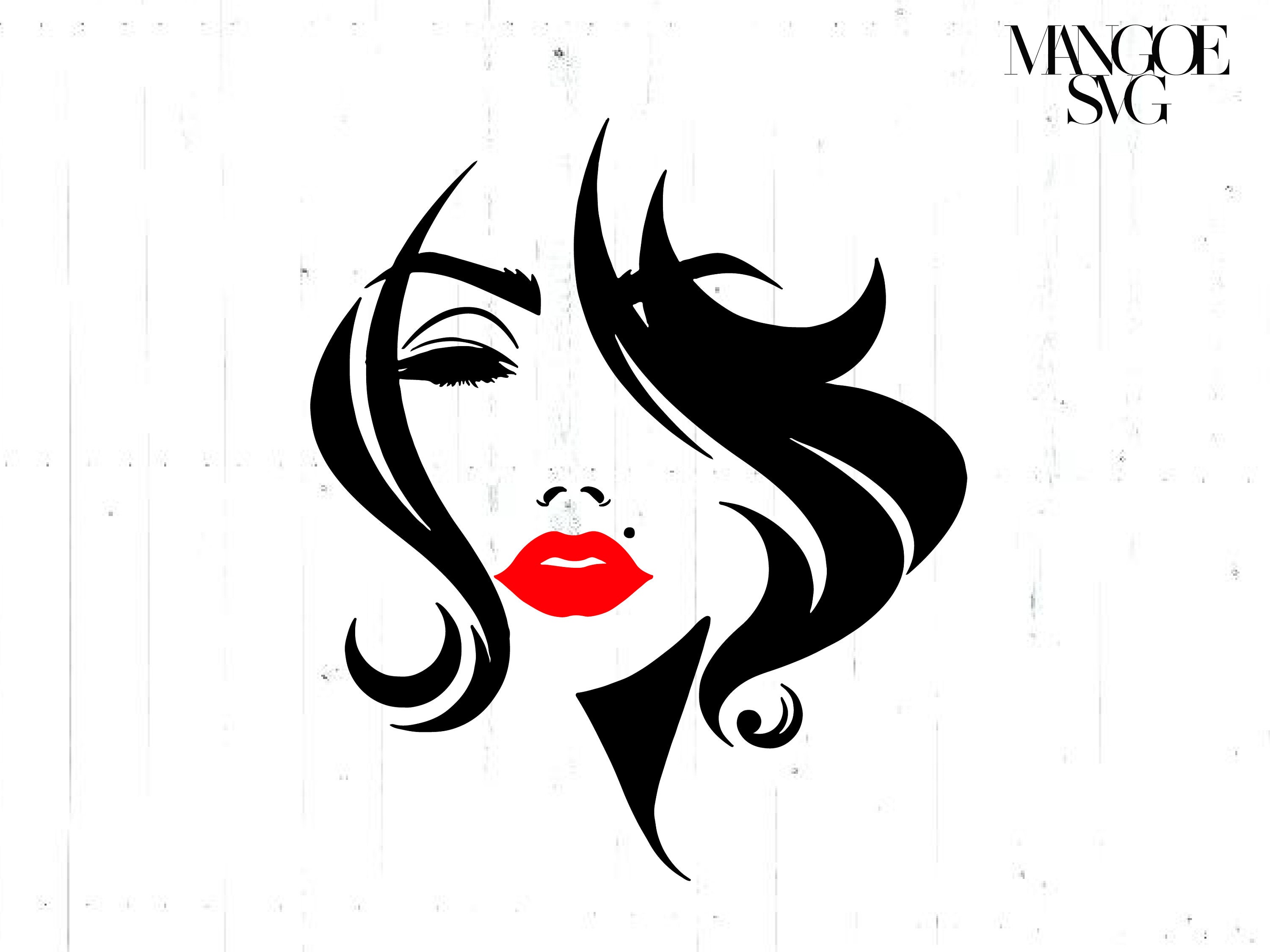 Girl Svg Lady Face Red Lips Svg Woman Svg Beauty Svg Sexy Etsy