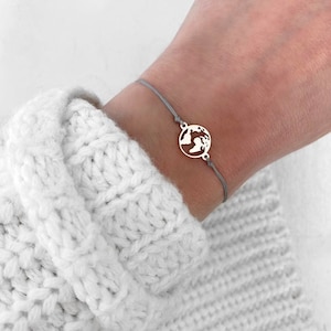 Armband wereldkaart aarde roestvrij staal zilver filigraan