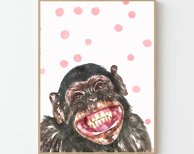 Happy Monkey Fine Art Print.