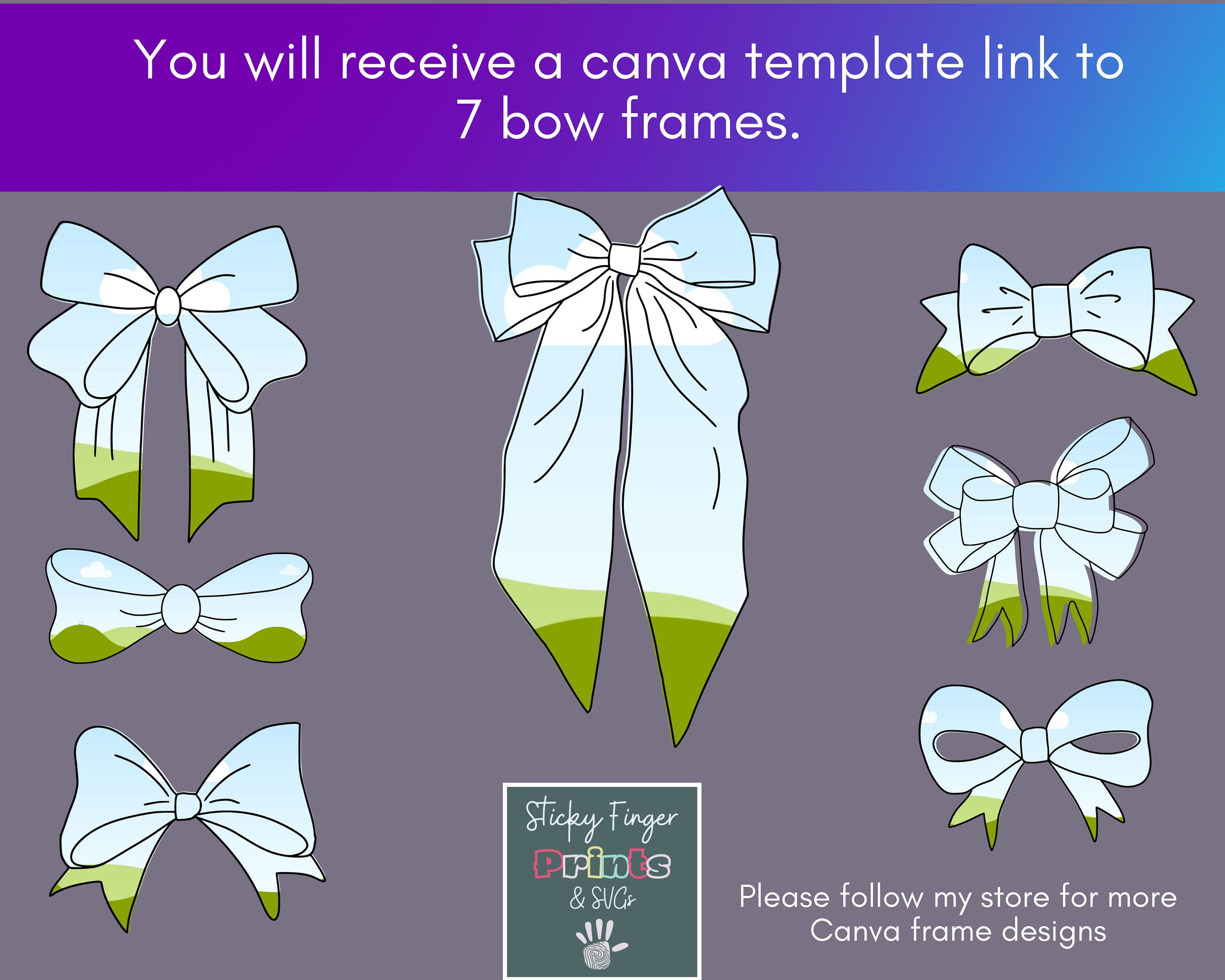 Coquette Bow Canva Frame Template Bundle - Etsy