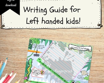 hand writing paper for sale Digital Download Left Handed writing guide mat with writing slope. For left hand kids.