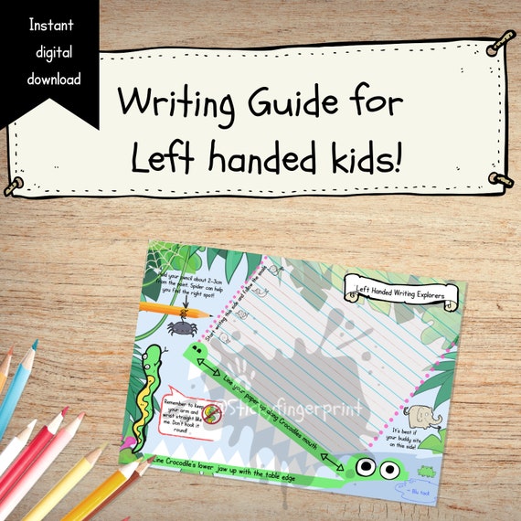 Digital Download Left Handed writing guide mat with writing | Etsy