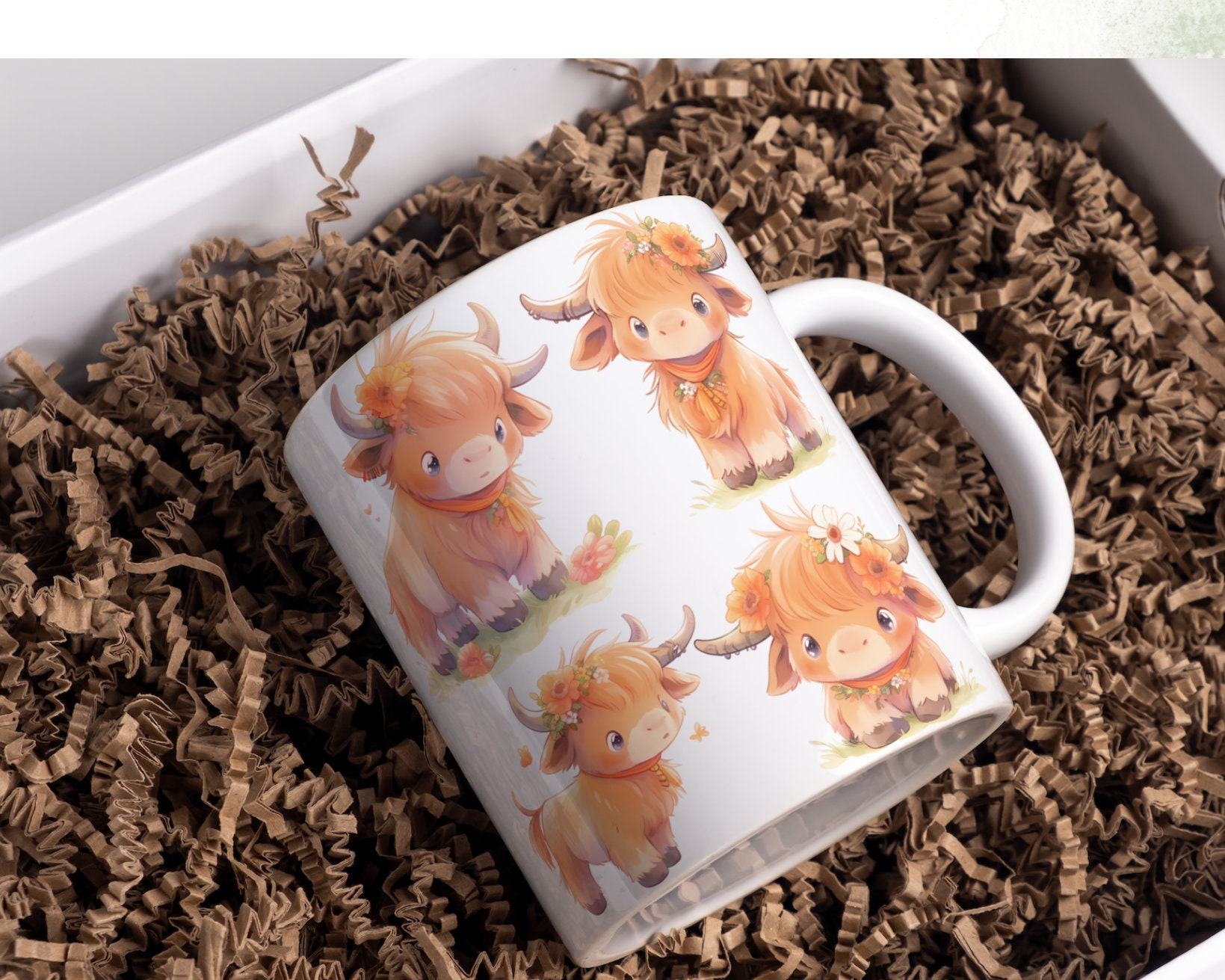 Watercolor Baby Highland Cow Clipart Set With Bonus Woodland Elements ...