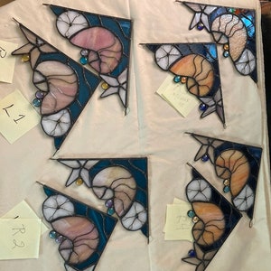 Corner Sea Shell Stained Glass Accents