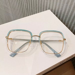 Übergroße quadratische Lesebrille Damenmode Anti-Blaue optische Gläser Rahmen Klassische Kunststoff Brillen Rahmen Brillen Bild 2