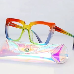 Colourful Reading Glasses- Anti Blue Light -  Clear Prescription Women Fashion Magnifying Eyeglasses