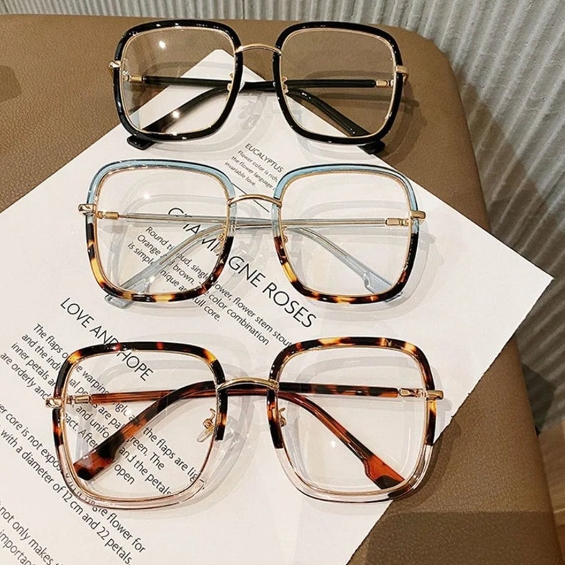 Oversized Square Reading Glasses Women Fashion Anti-Blue Optical Glasses Frames Classic Plastic Eyeglasses Frames Eyewear image 6