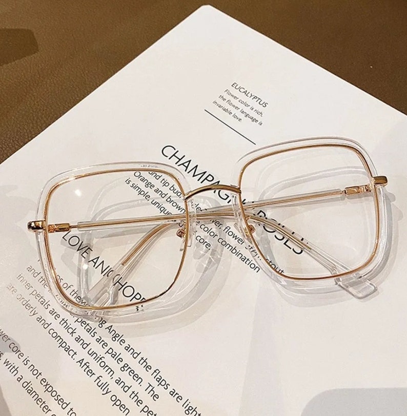 Übergroße quadratische Lesebrille Damenmode Anti-Blaue optische Gläser Rahmen Klassische Kunststoff Brillen Rahmen Brillen Bild 5