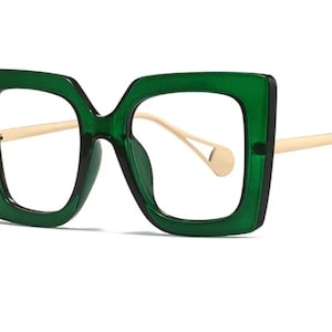 Oversized Reading Glasses Leopard - Anti Blue Light -  Square Frame Clear Prescription Women Fashion Magnifying Eyeglasses