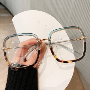 Oversized Square Reading Glasses Women Fashion Anti-Blue Optical Glasses Frames Classic Plastic Eyeglasses Frames Eyewear image 3