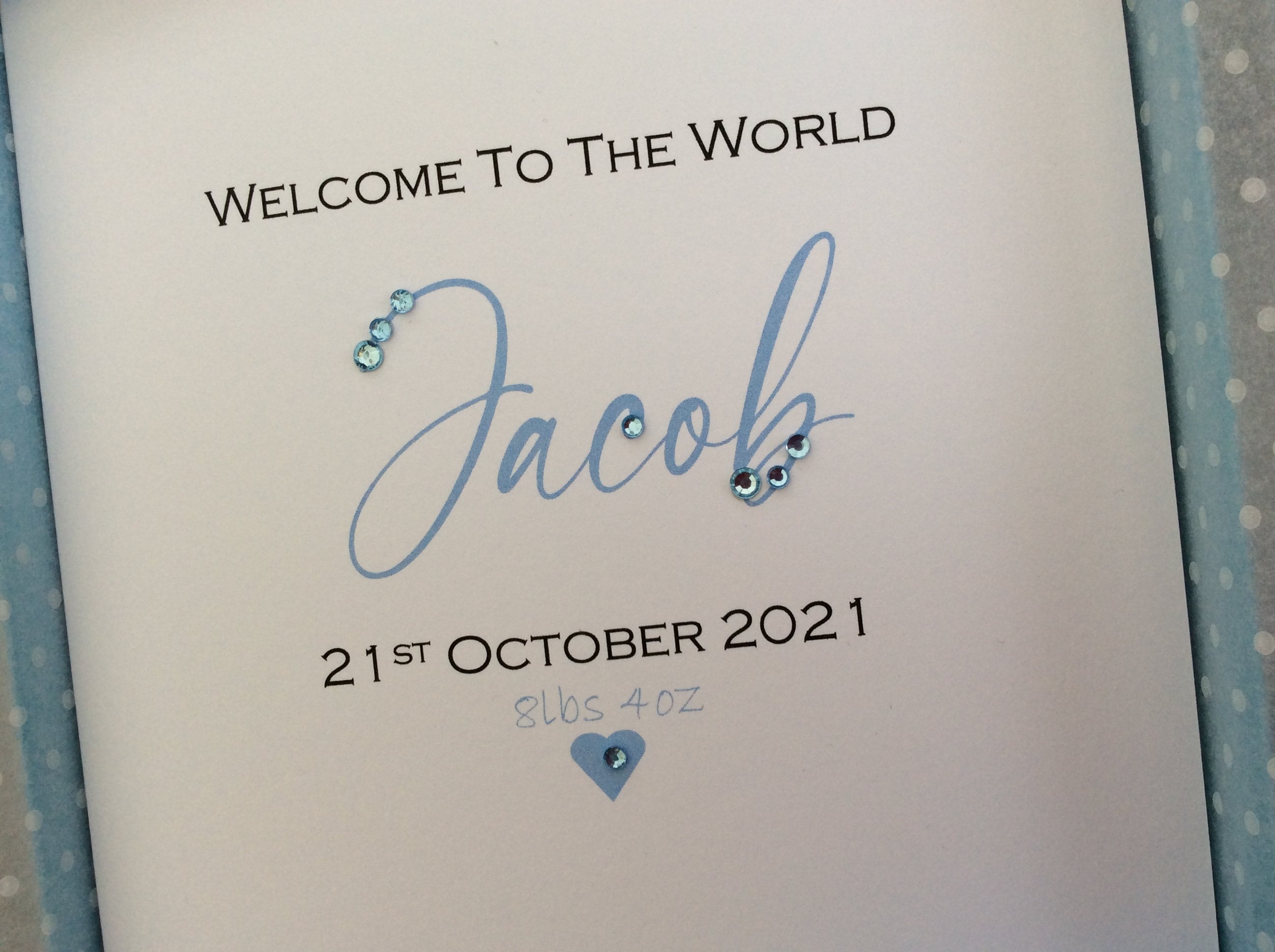 2 Sizes Boy Wording New Baby Card Gift Boxed Personalised Etsy UK