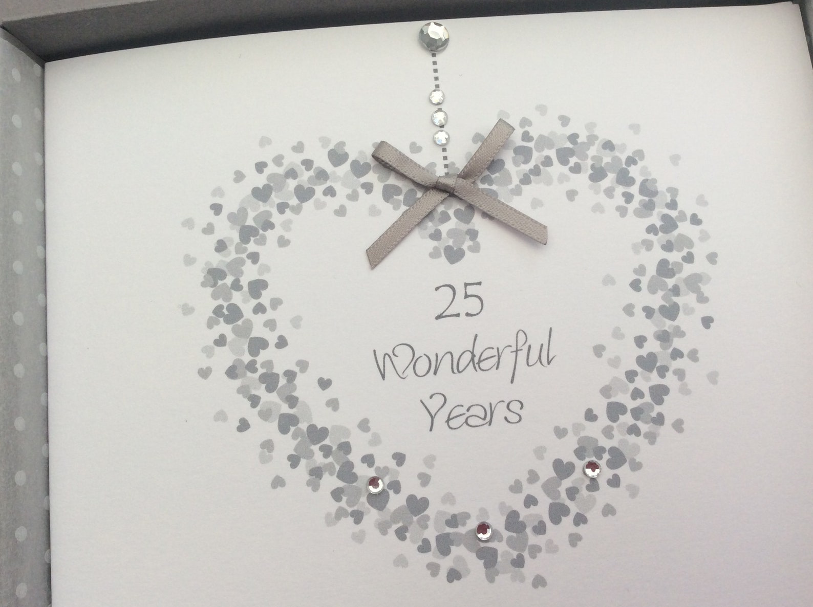 2 Sizes Heart of Hearts Silver 25th Wedding Anniversary Card - Etsy UK