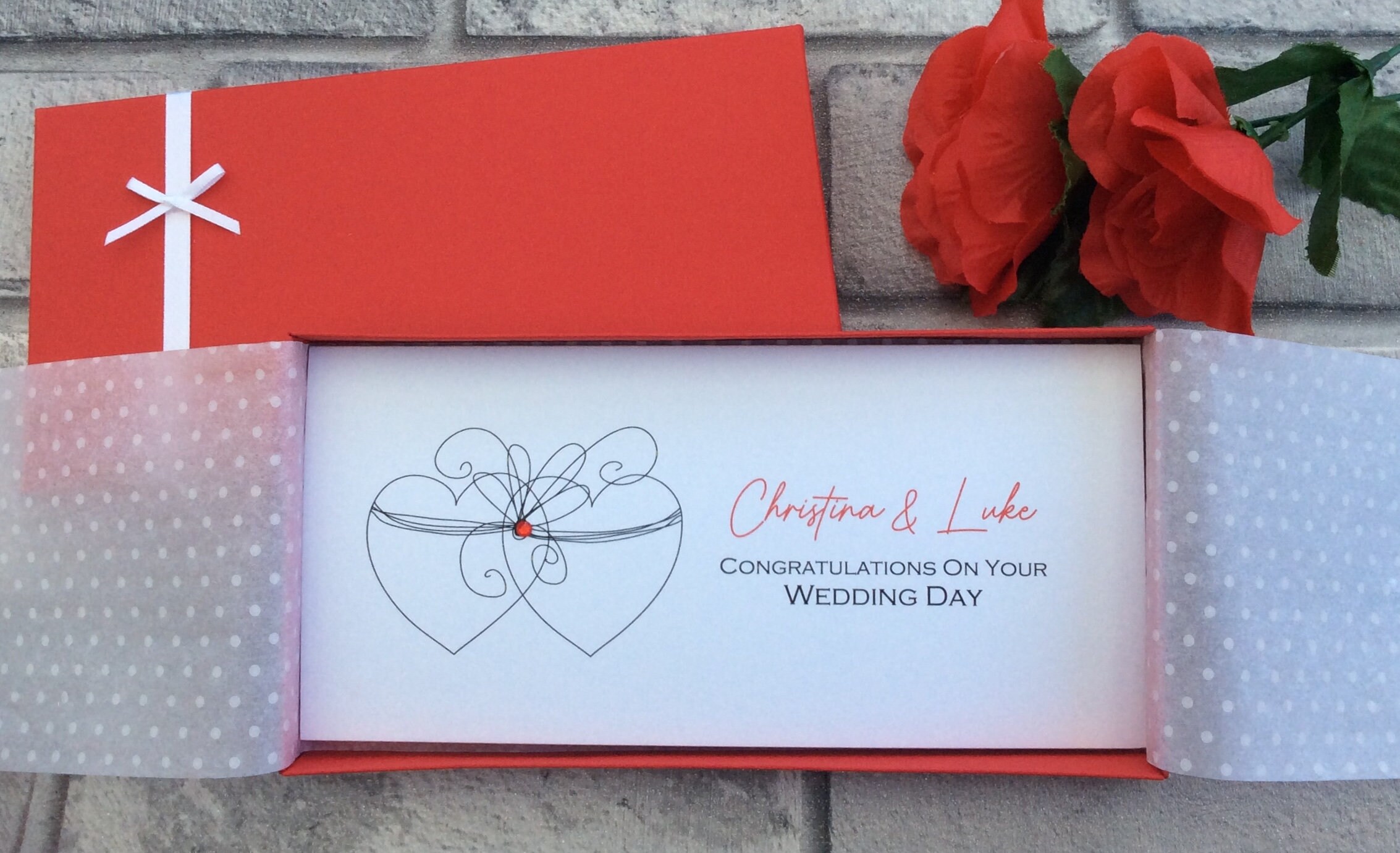 9 Colours Two Hearts Wedding Gift Money Wallet Gift Boxed Etsy