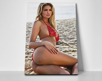 Kate Upton Beach Poster, Banner or Canvas.