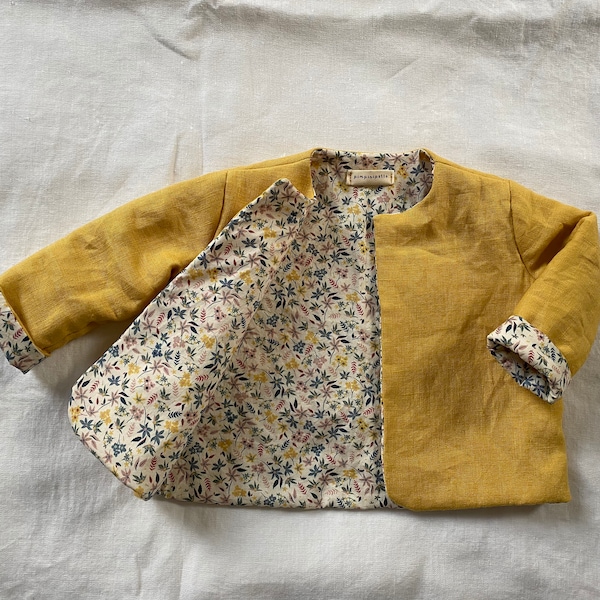 Baby jacket in quilted linen