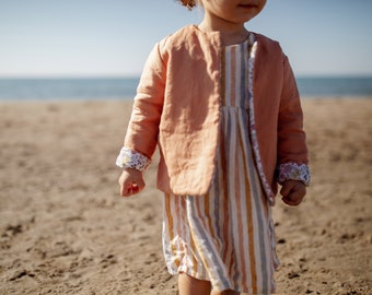 Baby jacket in quilted linen