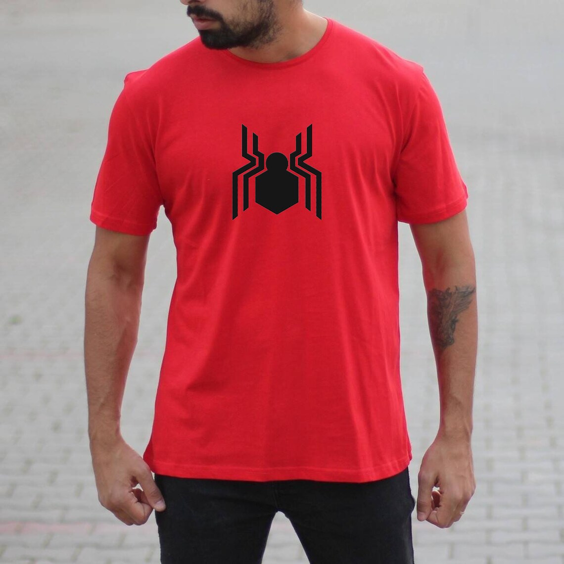 Adults Red Spiderman Far From Home T-Shirt 100% Cotton | Etsy