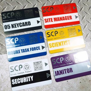 SCP cosplay prop keycard, SCP Secret Lab and Containment Breach replica