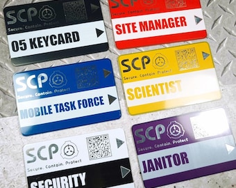 SCP cosplay prop keycard, SCP Secret Lab and Containment Breach replica