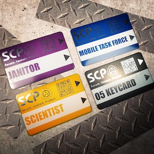 SCP cosplay prop keycard, SCP Secret Lab and Containment Breach replica
