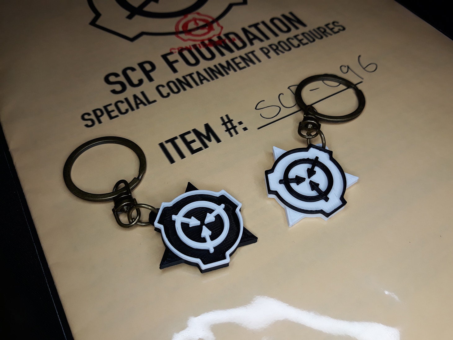 Keychain SCP Foundation Series 2 MTF Logos 24 Designs 3D 