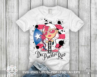 Taino Niedliche Mädchen | Tainaso Grafik Design De Puerto Rico SVG Clip Art Digital Download