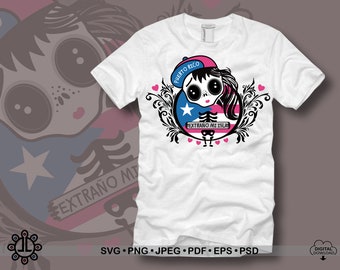 Puerto Rico SVG | Baby Skull Boy and Girl SVG | Puerto Rico Clipart | Boricua SVG | Extrano Mi Isla Cute Digital Download