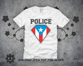 Puerto Rico SVG | Police SVG | Bandera de Puerto Rico SVG | Puertorican Art Digital Download