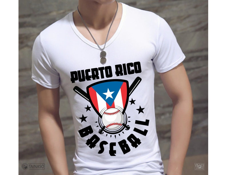 Puerto Rico Shield Flag Baseball Bats Graphic Team Design | Etsy