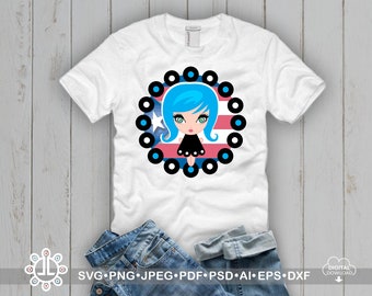 Puerto Rico SVG | Latina Girl SVG | Taino SVG | Cartoon Girl Digital Download