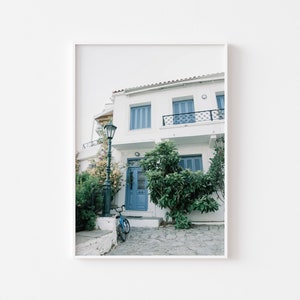 Greece Print // Greek Island Blue Printed Artwork// Greek Street Art // Greece beach photography