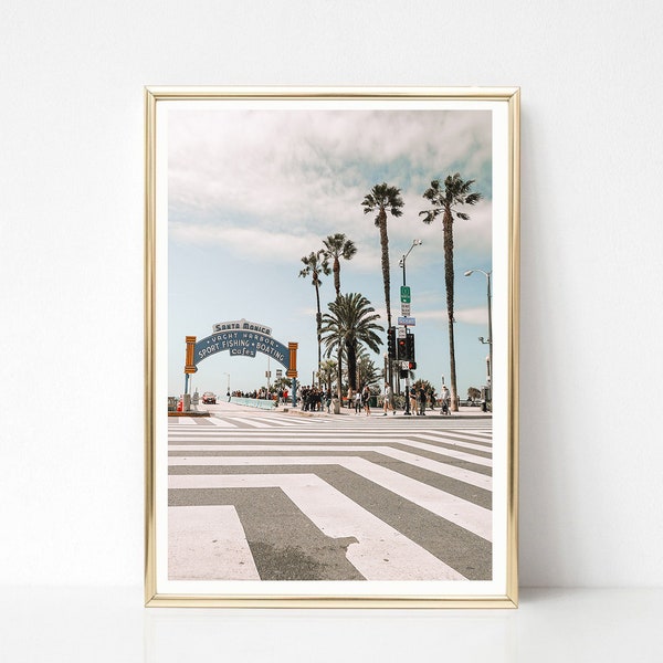 Santa Monica Pier Zeichen Print // California Fotografie Print // Large Wall Art // Digital Download