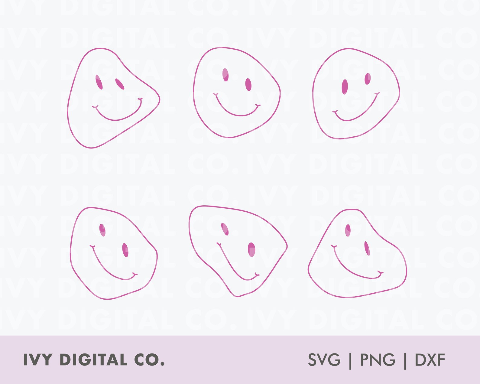 SMILEY FACE Svg, Png, Dxf Trendy SVG Minimal Svg Distorted Smiley Faces ...