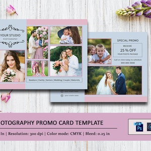 Modello di scheda di promozione fotografica Marketing Per la Fotografia File di Word modificabile per Photoshop e Ms