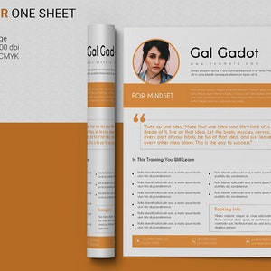 Speaker One Sheet Template | Photoshop & MS Word Template