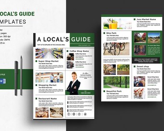 Real Estate Local Guide Template | Welcome guide, City guide flyer | MS Word & Photoshop Template | Instant Download