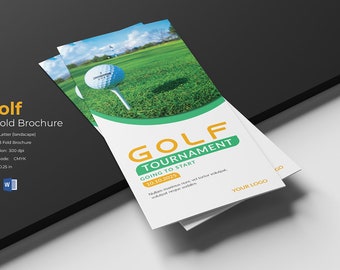 Golf Trifold Brochure  Template | MS Word & Photoshop Template | Instant Download