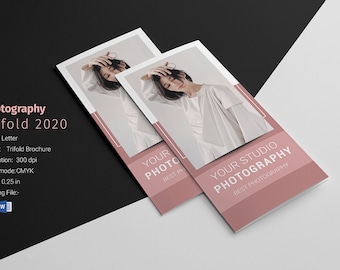 Photography Trifold Brochure Template | Ms Word & Photoshop Template | Instant Download