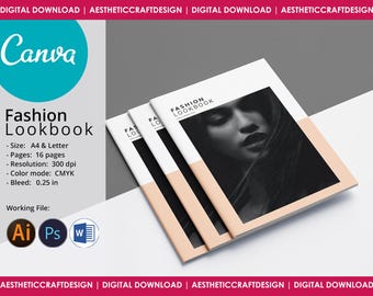 Photography Lookbook | Photoshop Illustrator MS Word & Canva  Template | Photography Brochure Template | Instant Download