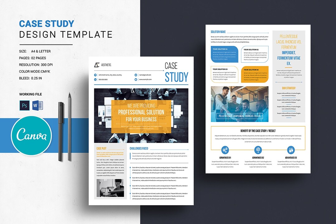 Case Study Design Template | MS Word & Photoshop Template | Canva ...