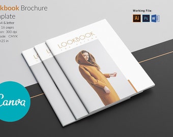 Fashion Lookbook Template | Printable Photography Magazine Template | Fashion Catalog | Photoshop & MS Word Template | Instant Download