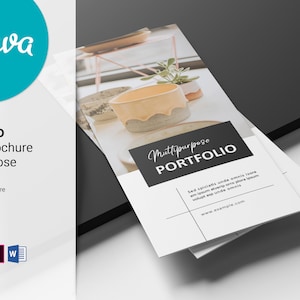Multipurpose Portfolio Trifold Brochure | Photoshop & Ms Word Template | In design and Canva Template | Instant Download